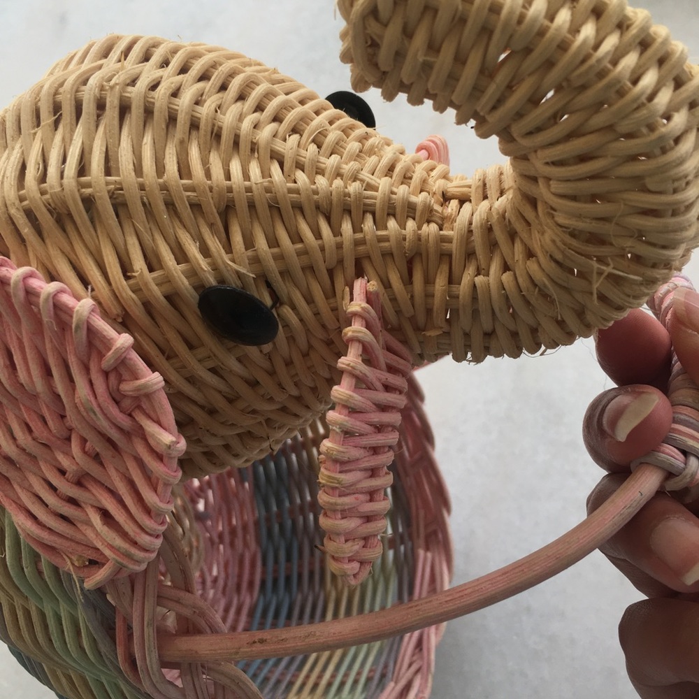 Mini Rattan Baby Elephant Basket - Picture 2 of 6